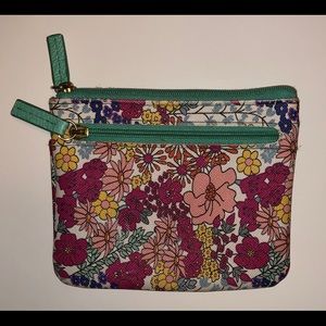 Used Blue Floral Buxton Wallet